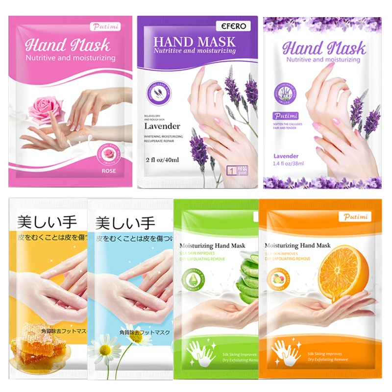 

7Packs Anti Dry Nourishing Moisturizing Hand Mask Rose Lavender Honey Hand Gloves Whitening Anti-Aging Tender Hand Care