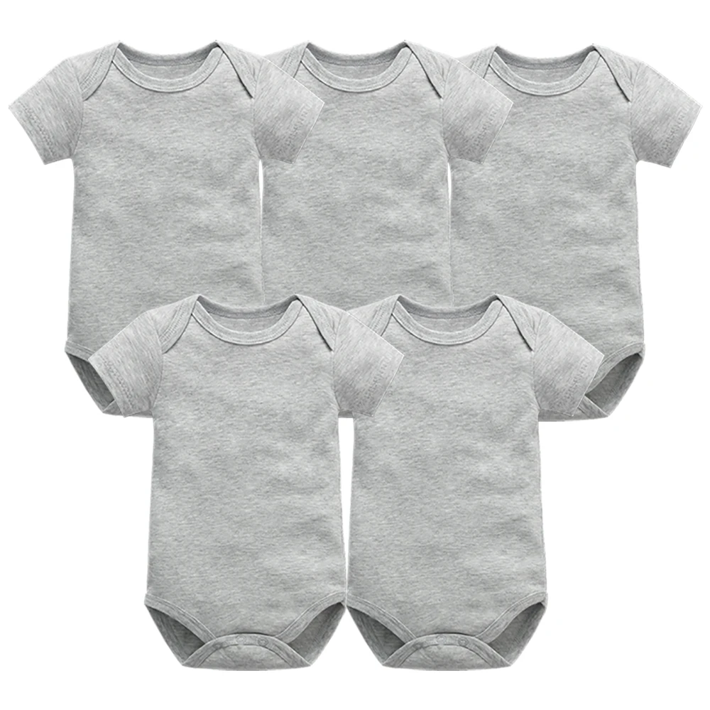 Боди летнее однотонное с коротким рукавом для новорожденных 5 шт./упаковка | Мать