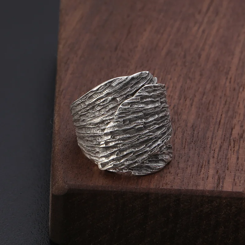 

NEW Leaf S100% S925 Silver Jewelry New Fashion S925 Sterling Silver Rings for Men Women Adjustable Size 7.5-10 bague gift