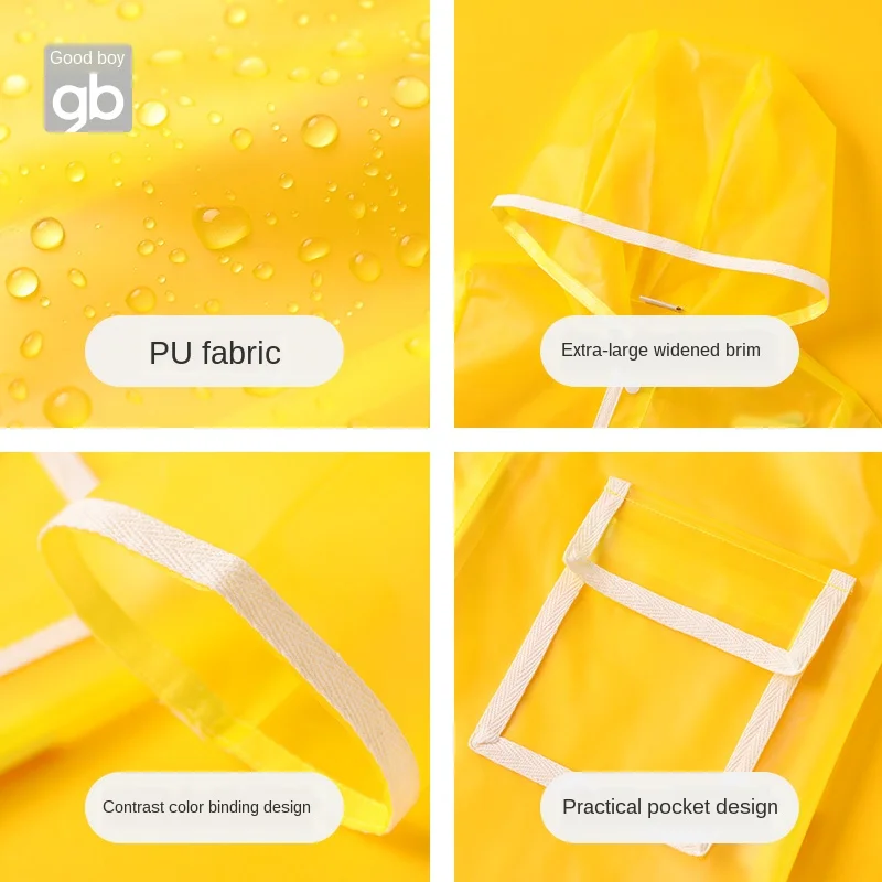 Детский прозрачный дождевик для мальчиков и девочек водонепроницаемое пончо с