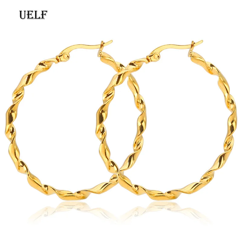 Uelf модные милые витые Серьги Корейская версия простые серьги характерные