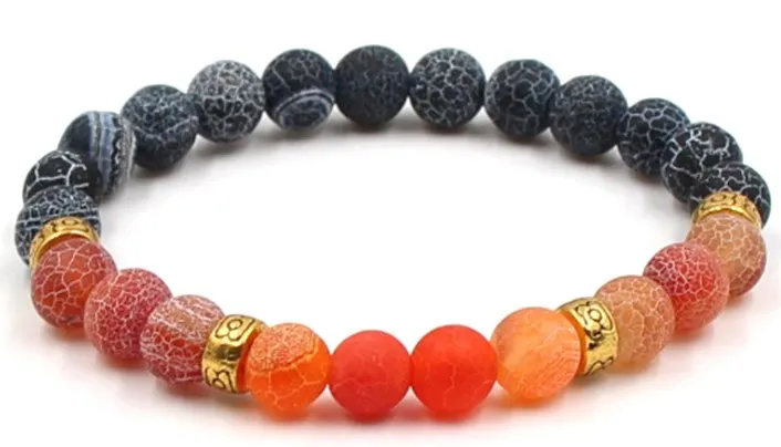 8 мм атмосферный Агат разделитель Рейки чакра браслет Будда йога камень шарик