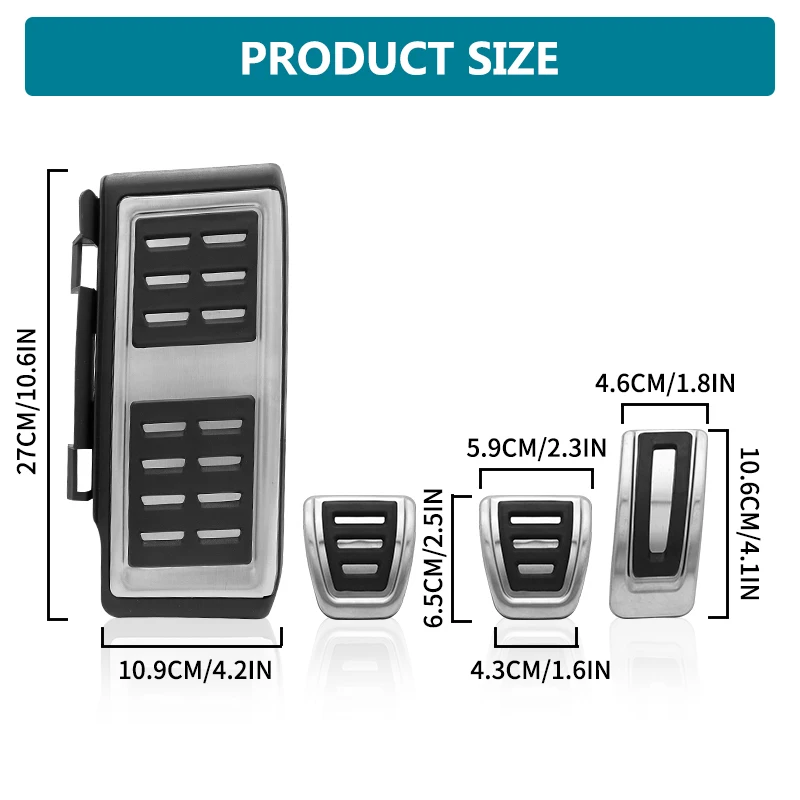 4 шт./компл. Автомобильная наклейка на педаль тормоза акселератора для Audi A3 Vw Golf 7
