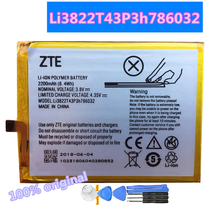 

New 2200mAh Li3822T43P3h786032 Battery For ZTE Blade V6 / D6 / X7 / Z7 T660 T663 Orbic Orbic-RC-501L Batteries