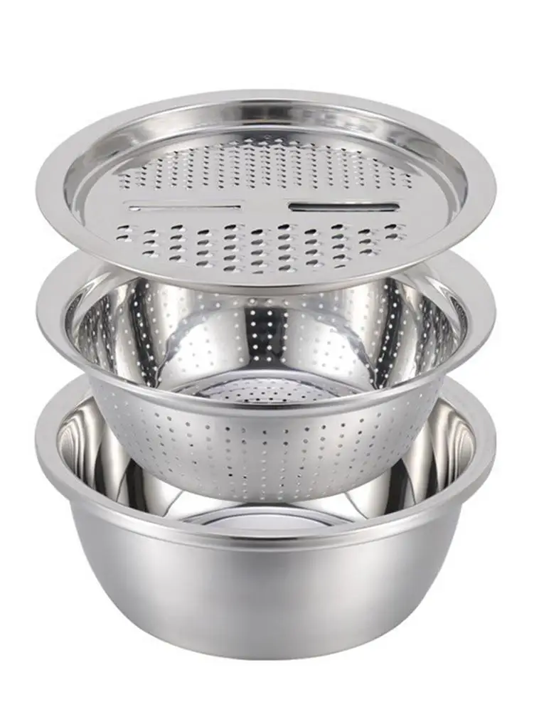 3 шт. кухонное сито для бассейна комплект Нержавеющая сталь горшок овощной