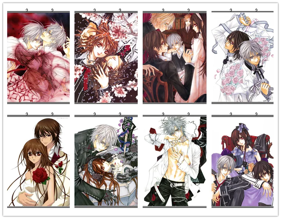 

Coscase японское аниме рыцарь вампира Kurosu Yuki & Kiryu Zero & Kuran Kaname домашний Декор настенный плакат прокрутка декоративная картина