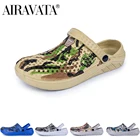 Airavata, садовая обувь, мужские сандалии, пляжные камуфляжные шлепанцы на плоской подошве, летние уличные легкие повседневные туфли с дырками