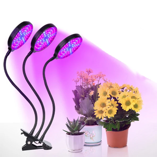 3HeadsRound Светодиодный светильник для выращивания, 5 В, USB, фитолампия, светодиодный, полный спектр, фито-лампа, фито-лампа для комнатных овощей, цветов, растений, палаточная коробка, фитолампа - Испускаемый цвет: 3HeadsRound