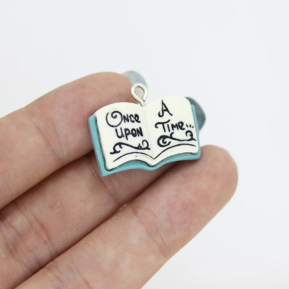 Yamily 10 шт./полимерная книга подвеска Сказочная плоская однажды .. Ювелирные