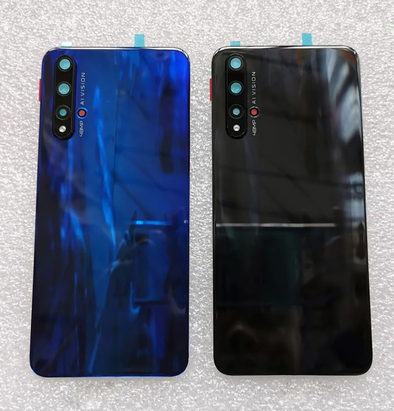 Для huawei Honor 20 Крышка батарейного отсека задняя дверь Корпус Задняя стеклянная Запчасти+ крышка вспышки+ объектив камеры