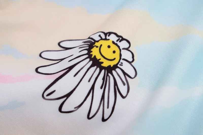 

Large Size 2020 High Waist Daisies Print Tie Dye Print Sweat Pants Women Spring Summer Women Fashion Streetwear Outifts Trousers