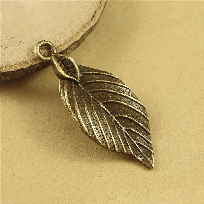 

10pcs 32x12mm Antique Bronze Retro Leaf Charms Pendants Accessories for Necklace Jewelry Making Handmade Craft DIY Wholesale