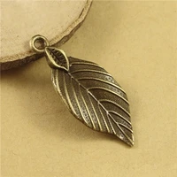 10pcs 32x12mm antique bronze retro leaf charms pendants accessories for necklace jewelry making handmade craft diy wholesale