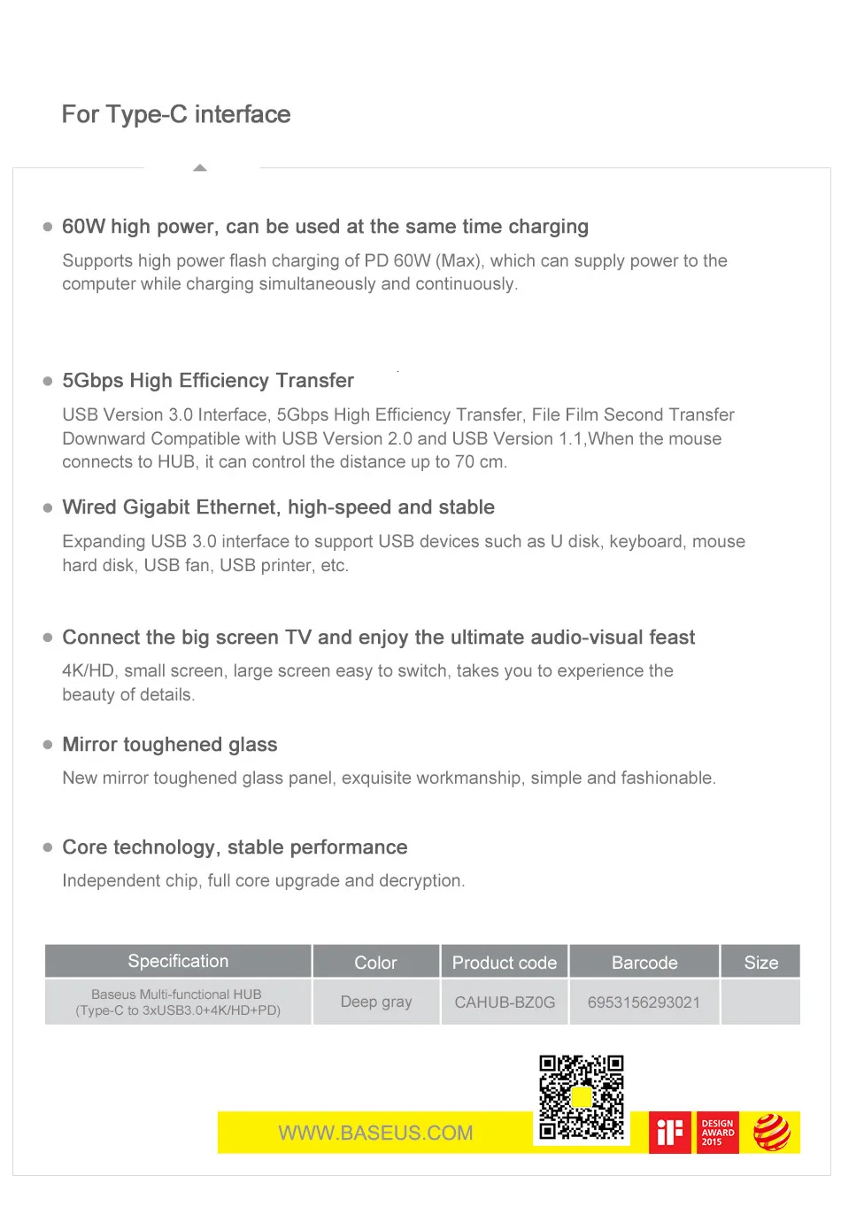 Baseus USB-C Тип C концентратор HDMI RJ45 Мульти USB 3,0 адаптер для MacBook Pro Air док-станция USB C концентратор с Беспроводной Зарядное устройство для наручных часов iWatch