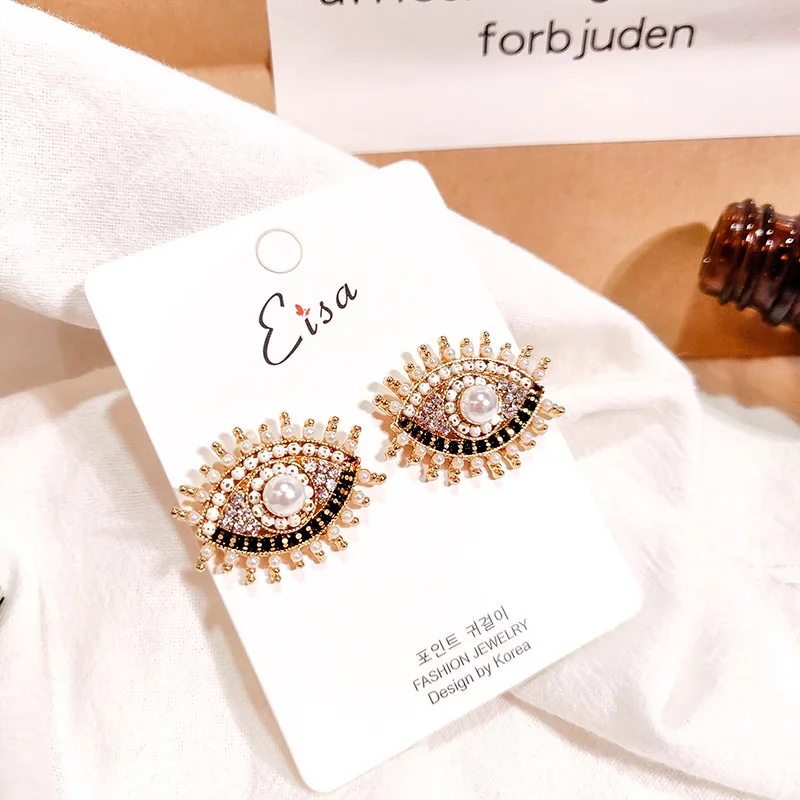 Женские винтажные серьги гвоздики в форме глаза|Серьги-гвоздики| |