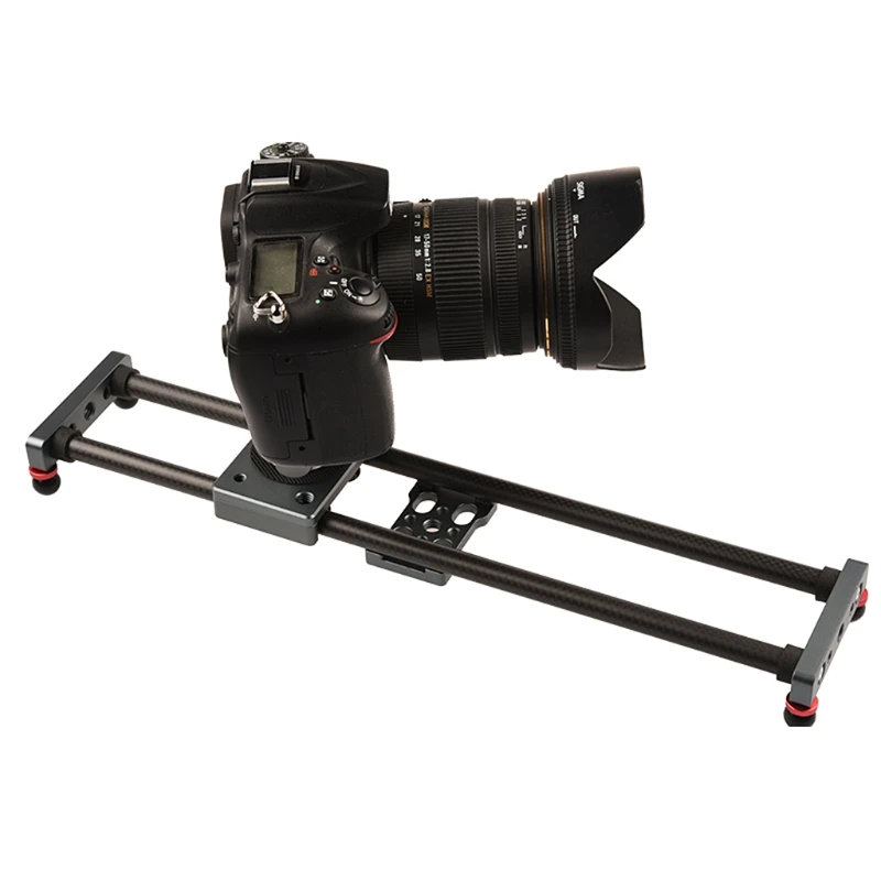 

16 Inch/40cm Mini Table Top Video Camera Slider Carbon Fiber Rail Rods for Smartphone DSLR Loading Up to 11 Lbs