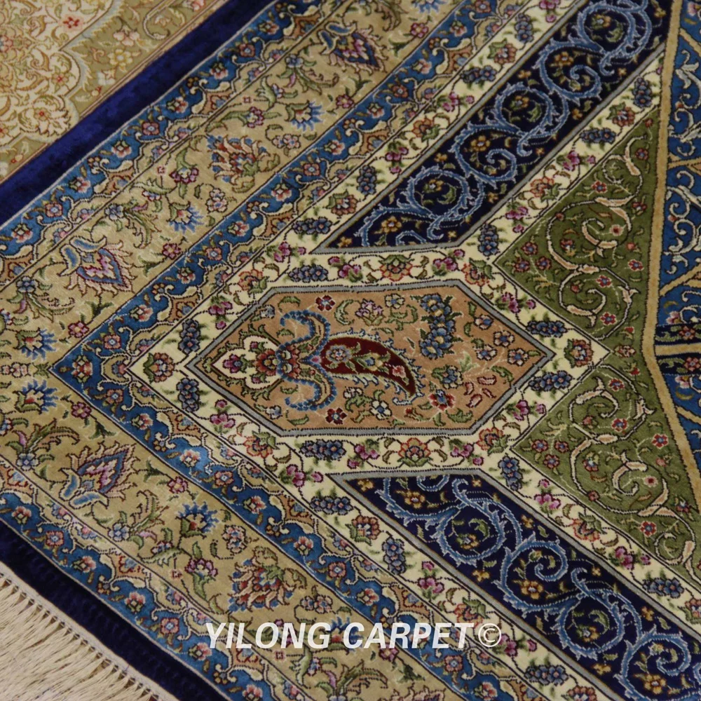 Yilong 8 'x 8' квадратный турецкий Шелковый ковер ручной работы Восточный (ZQG353A