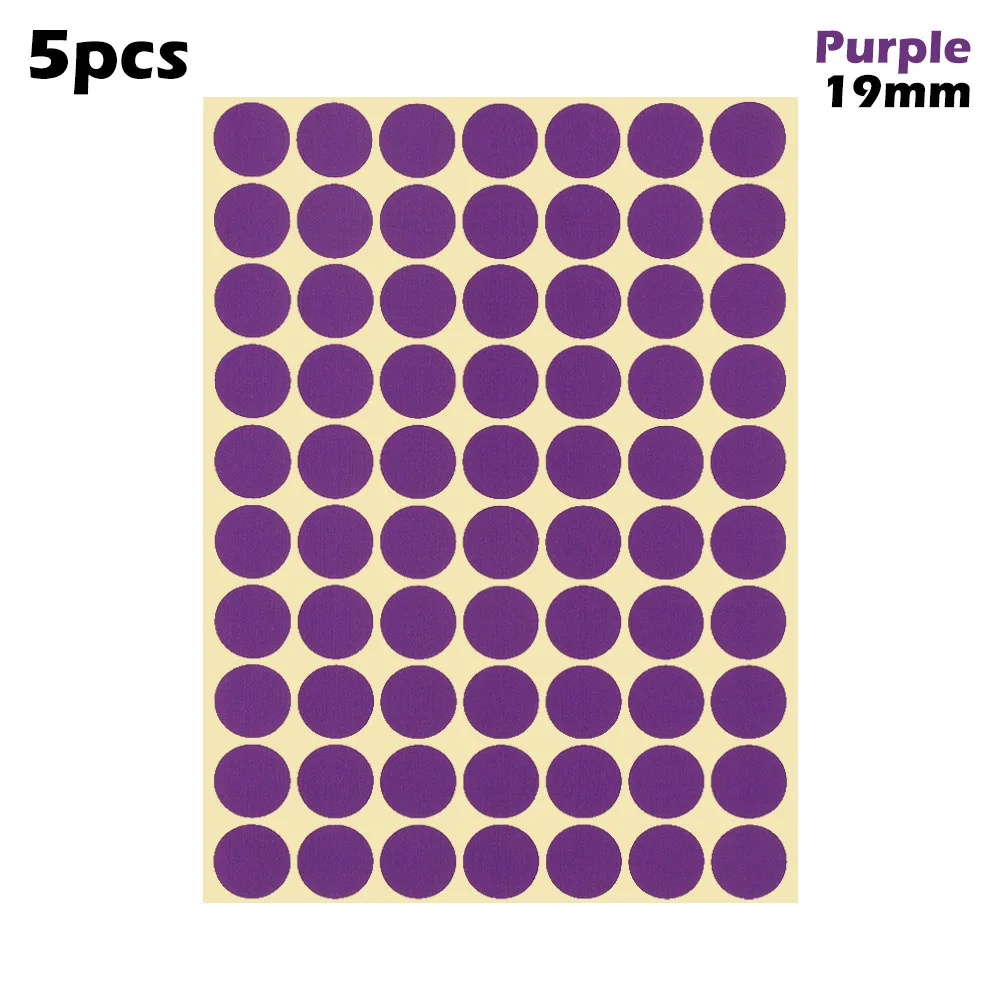 19mm-purple 5 листов 10 мм/19 мм Цветные точечные наклейки круглые точечные круги уплотнительная бумага клеящиеся этикетки Упаковка Этикетки вечерние украшения - Цвет: 19mm-purple