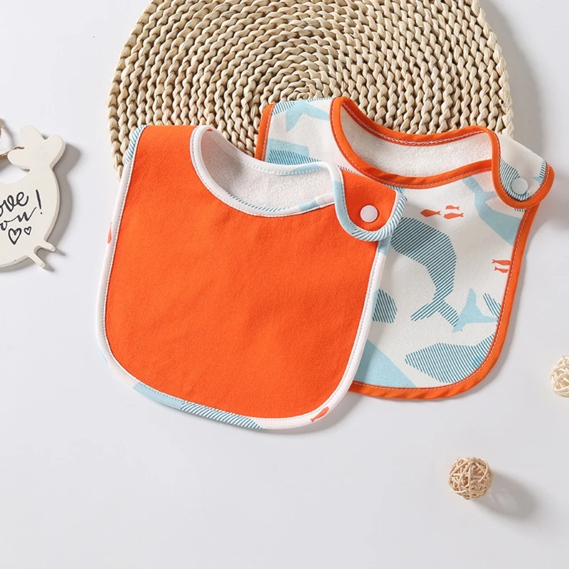 

2Pcs Baby Feeding Bib Waterproof Apron Towel Toddler Dinner Bandanas Burp Cloths