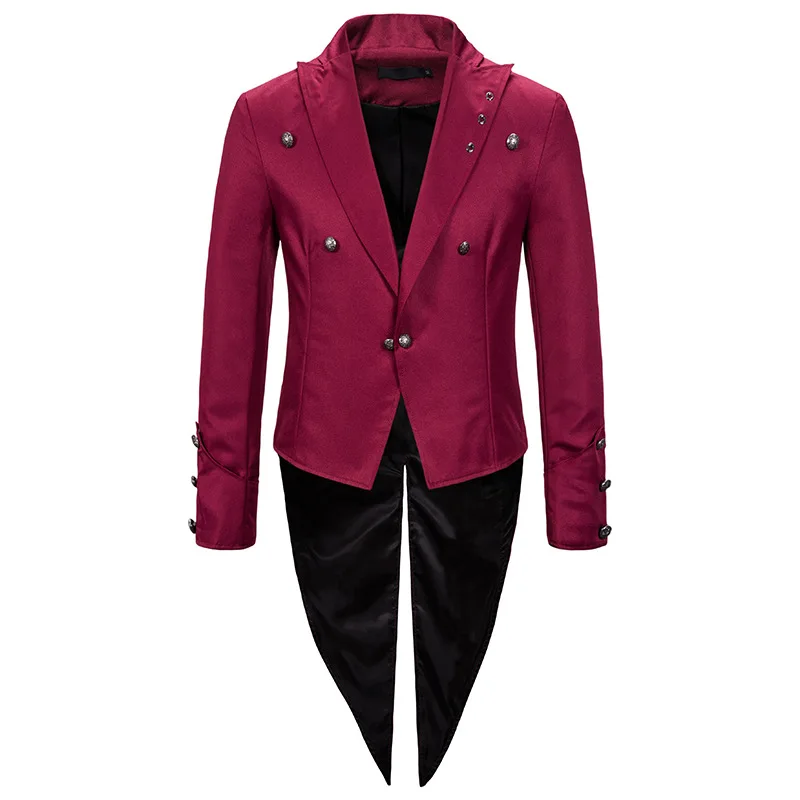 Мужской костюм в викторианском стиле черный смокинг модный фрак Готический