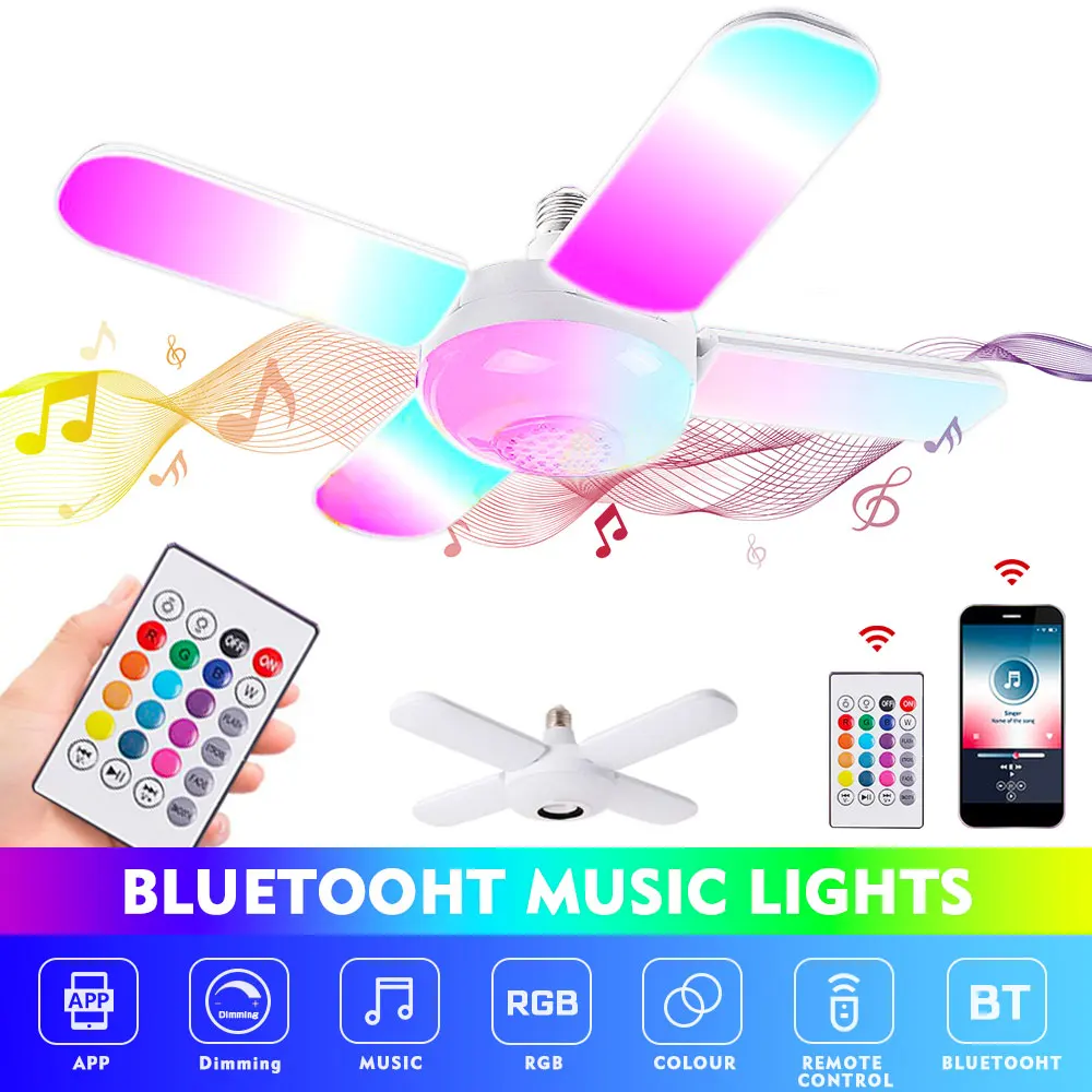 

Светодиодные RGB-лампы для потолка, 50 Вт, с пультом ДУ