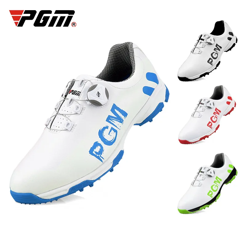 PGM Golf Shoes Men's Leather Waterproof Sneakers Anti-slip Spikes Nail Breathable Golf Shoes Comfortable Training Trainer