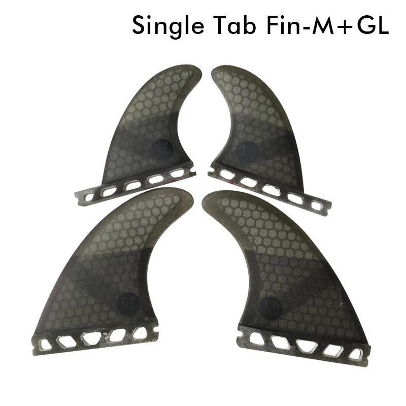 Плавники с одним язычком M + GL для серфборда Quad плавник Сотами стекловолоконная