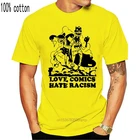 Любовь и ненависть расизма Футболка-шелк Экран-с принтом в виде рисунка от руки-Экран печатных-Для мужчин футболка