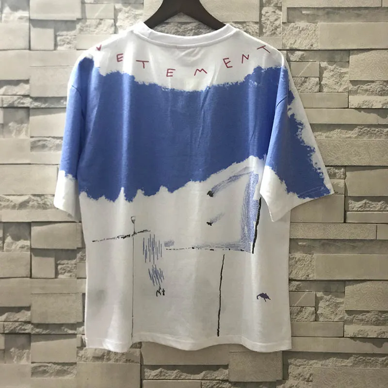 XX Vetements футболки Летние граффити топы тройники для мужчин и женщин Слон Красочные