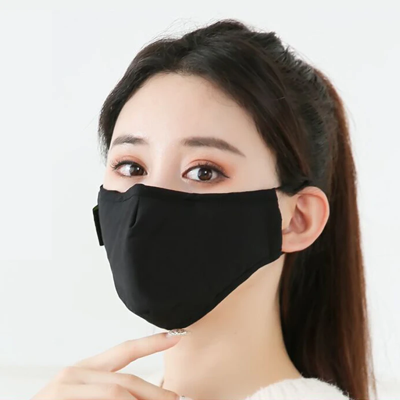 Хлопковая черная маска для рта пылезащитные маски с фильтром из активированного