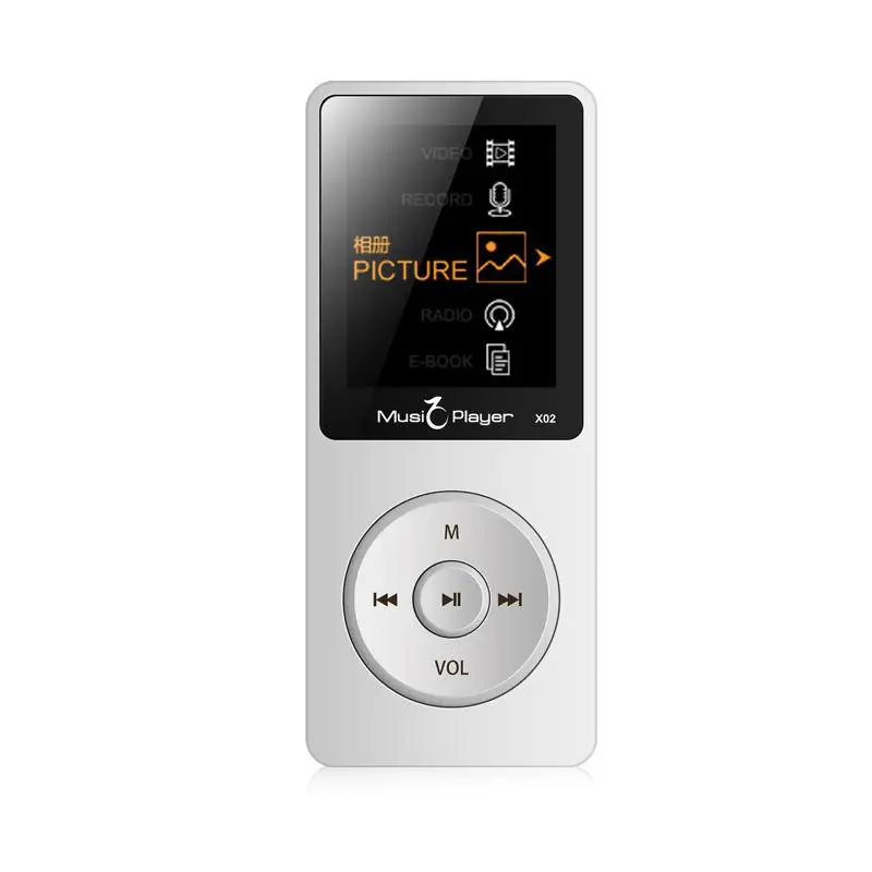 Сенсорный экран и Встроенный 4G/8G HiFi портативный walkman с радио/FM/запись новая версия MP3-плеер с bluetooth динамиком - Цвет: Белый