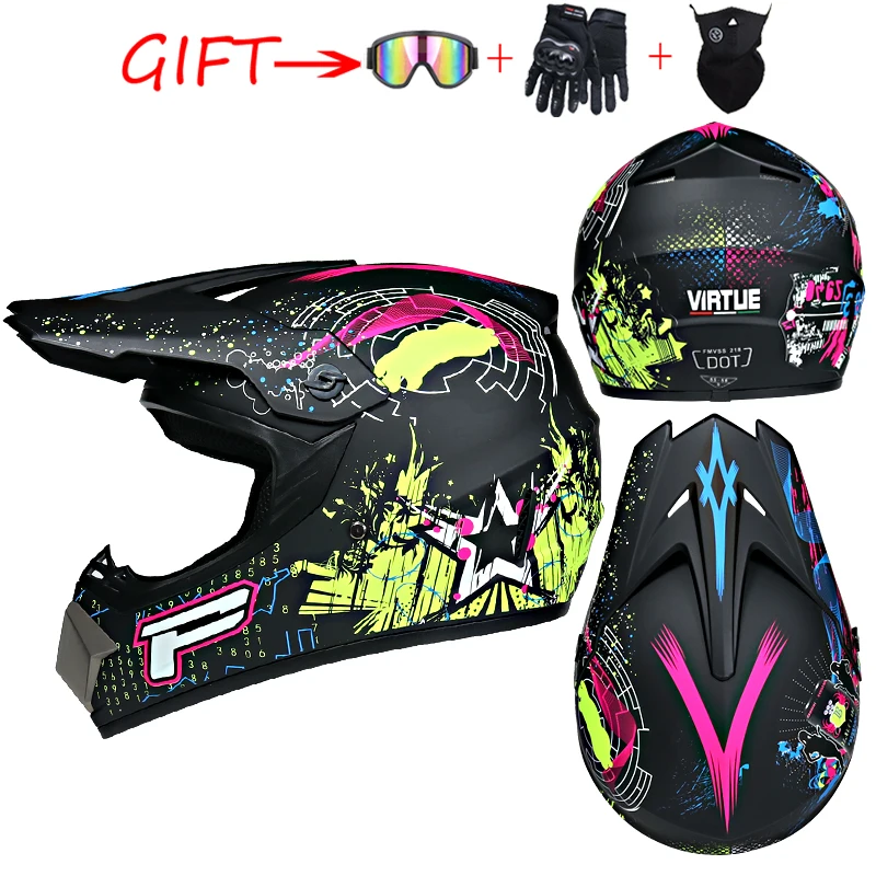 new off-road motorcycle helmet men and women motocross helmet full face kask downhill casque moto cross enfant capacete - Color: 25