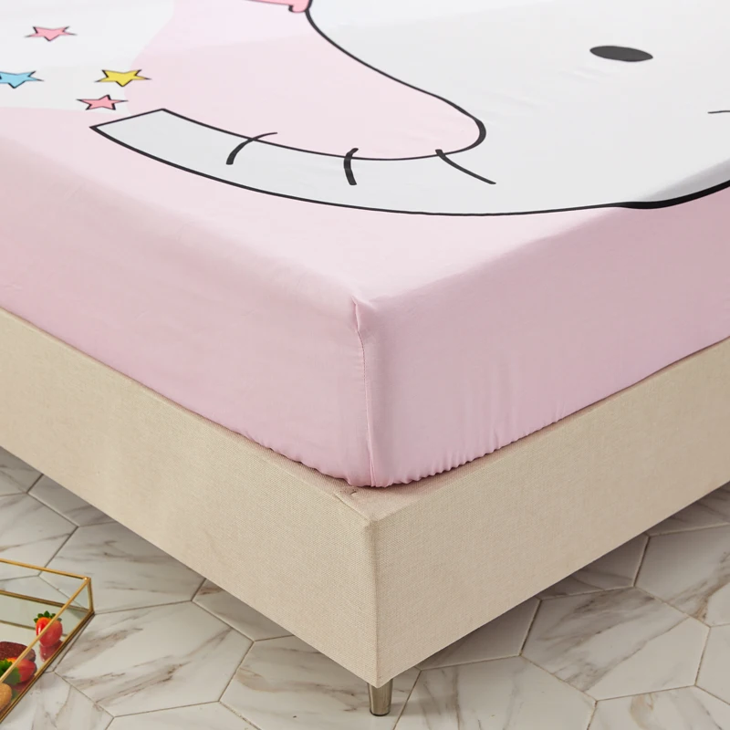 Простыня Liv-Esthete с мультяшным слоном розовая простыня для матраса из 100% хлопка на