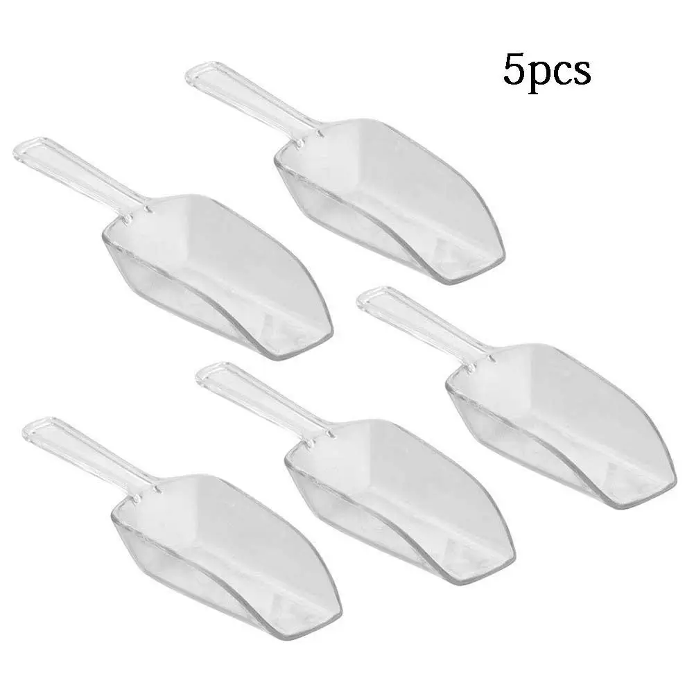 5 Pcs Mini Transparent Thickened Plastic Ice Scoop For Candy Dessert Buffet Cream Protein Powder Home Small Hand-held Spoons | Дом и сад