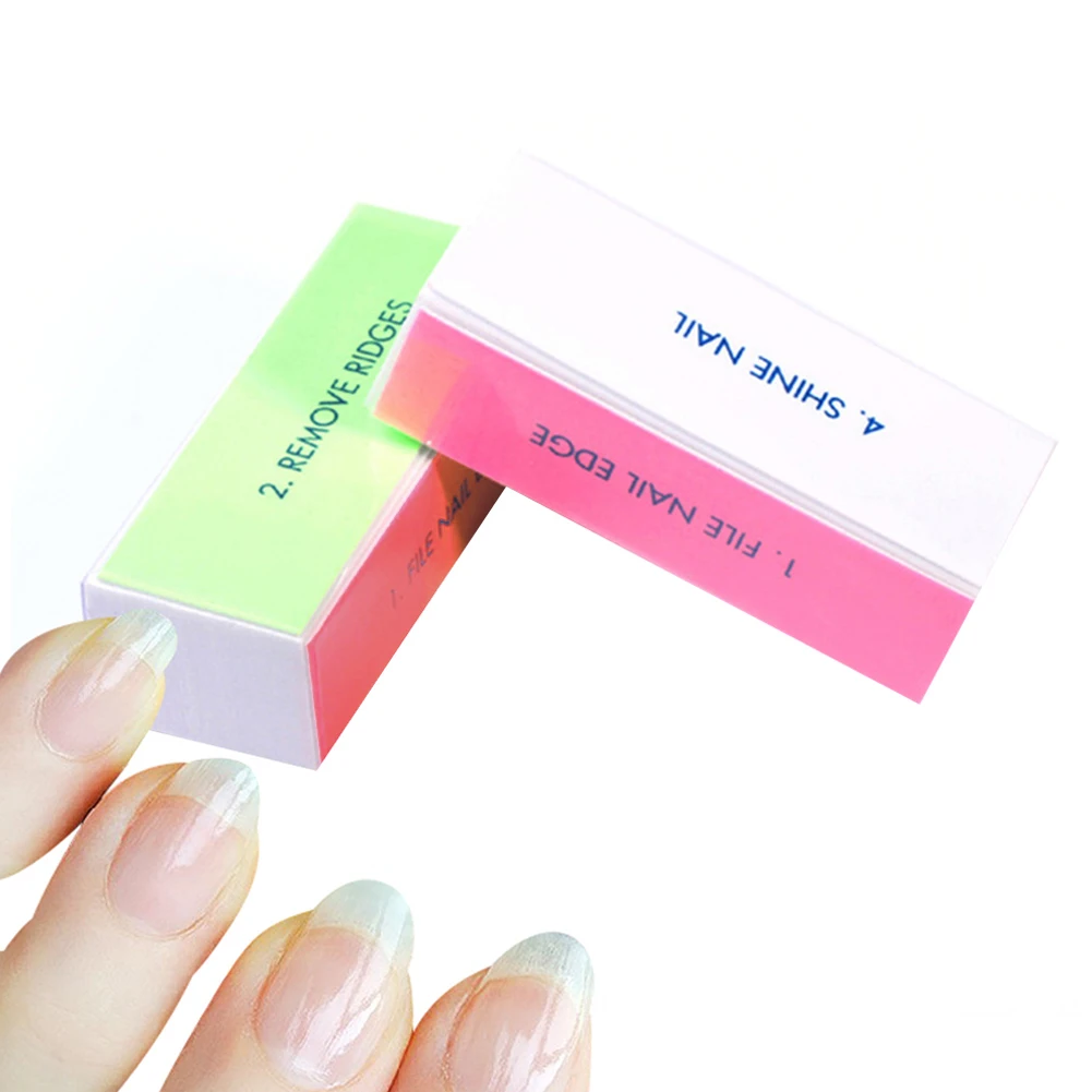 

Разноцветная пилка для ногтей, 4-этапный буфер для полировки, шлифовки и педикюра, инструменты для дизайна ногтей