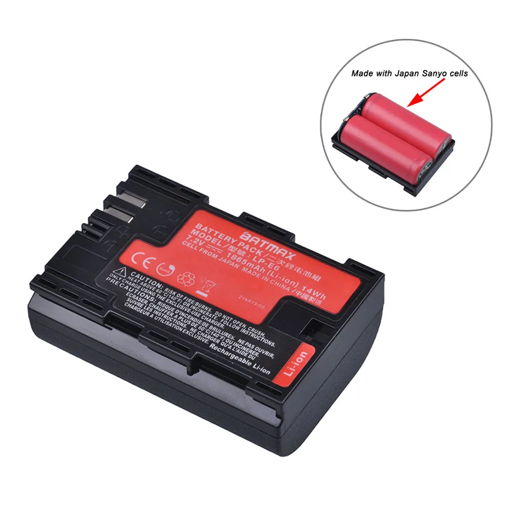 Аккумулятор Batmax LP-E6 LPE6 LP-E6N для Canon EOS 5D Mark II III 5DS 5DSR 6D 7D 60D 60Da 70D 80D | Электроника