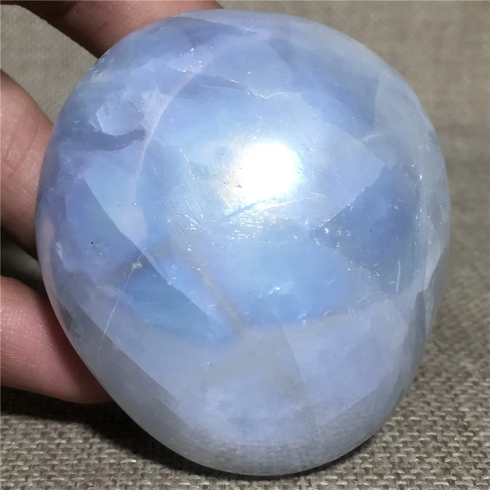 

Angel Aura Celestite Palm Stones Reiki Treatment Blue Gemstones Home Wedding Decoration Chakra Healing Quartz Crystals Ornament
