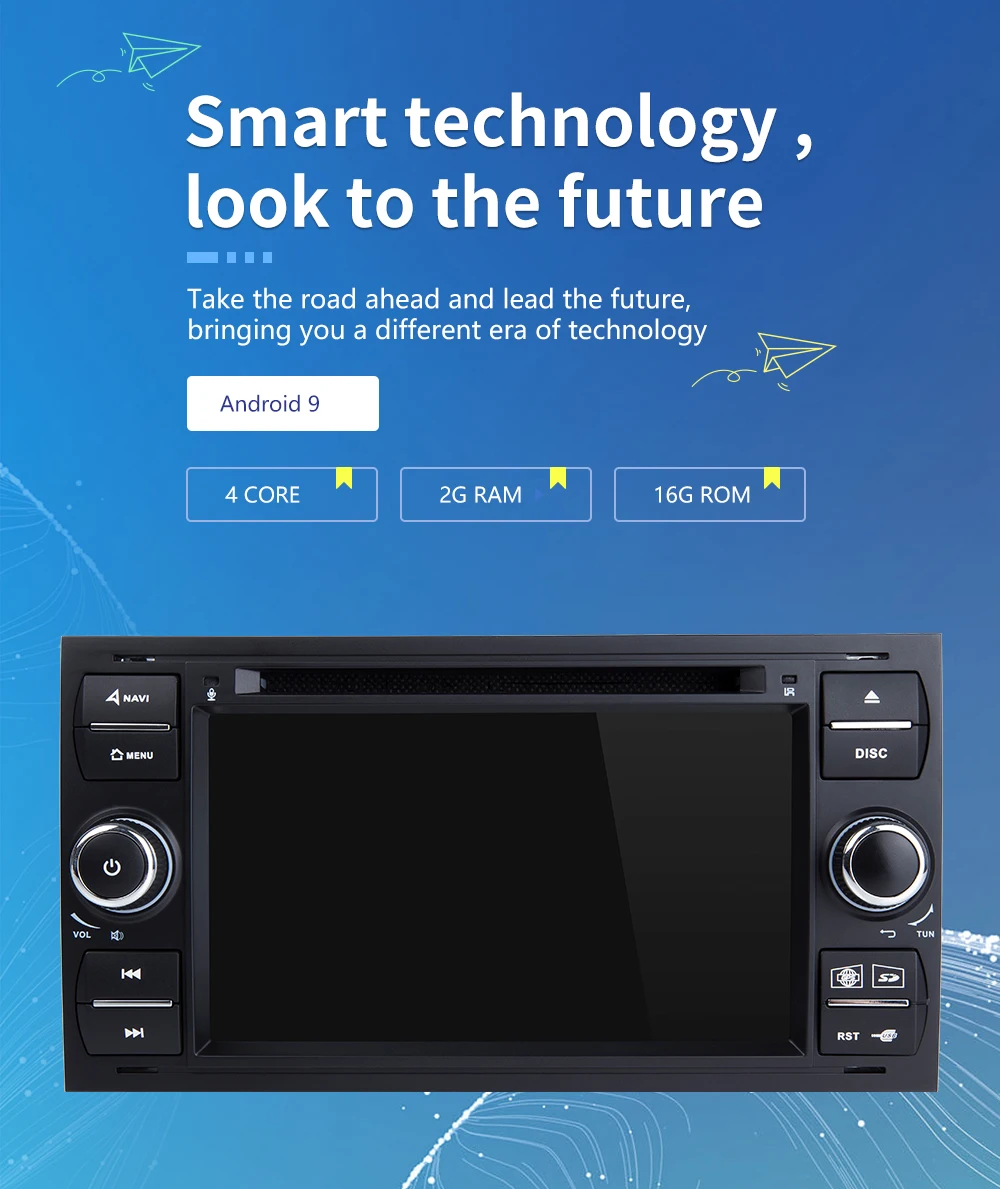 2 din Android 9 Автомагнитола для Ford Focus 2 3 mk2 Mondeo 4 Kuga Fiesta Transit Подключите S-C MAX Мультимедиа gps навигатор головное устройство