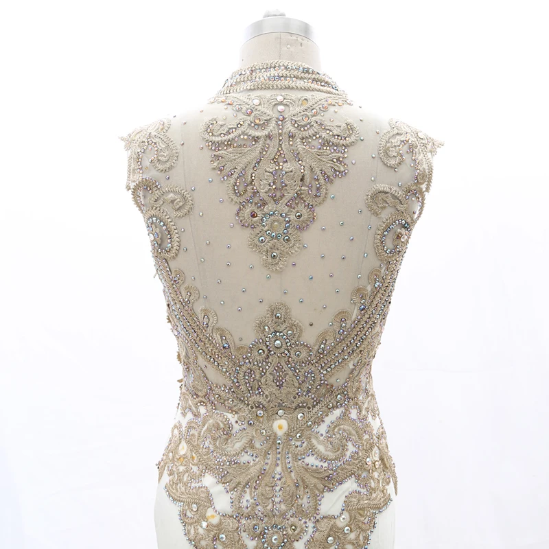 Kisswhite Bridal Gold Lace Mermaid Light Champange Prom Dresses Long Sexy Gown 210225-011