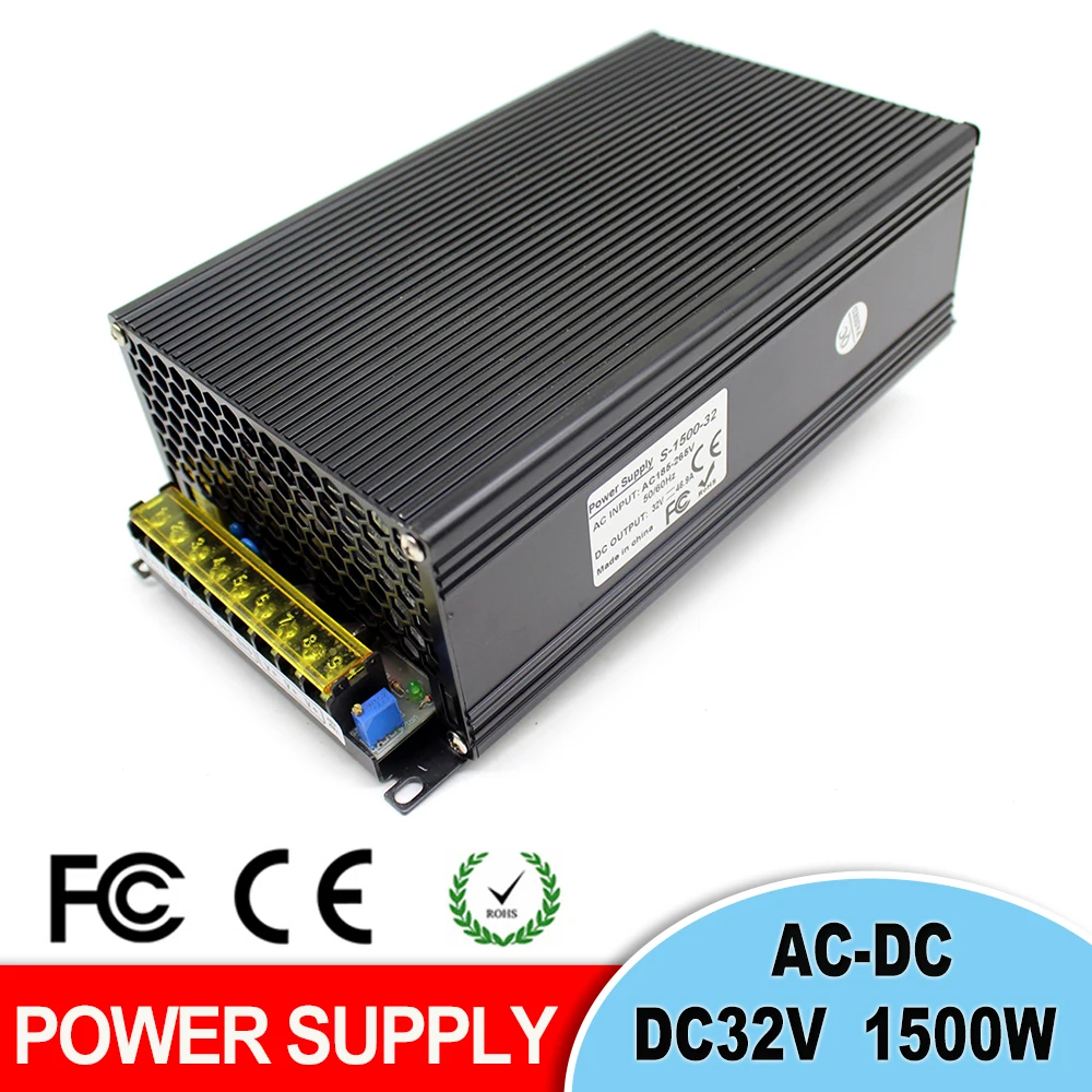 Переключатель Питание DC32V 46.9A 1500 Вт Светодиодный драйвер Трансформатор 110 220 AC/DC 32V