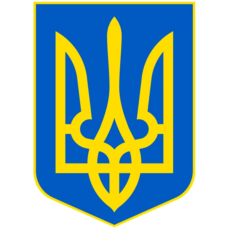 

13*18cm Coat of Arms of Ukraine Funny Car Sticker Colorful PVC Printed Decal Car Auto Stickers for Car Bumper Window Car
