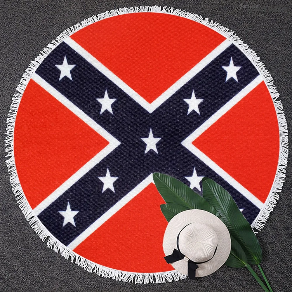 Круглое пляжное 3d полотенце с национальным флагом принтом американского флага и
