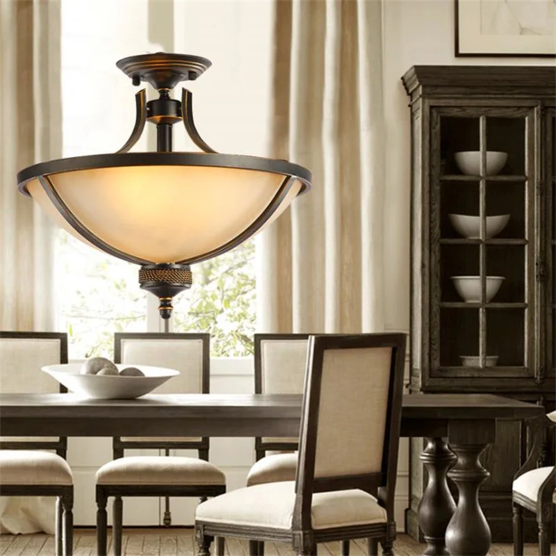 Скандинавский простой американский Сельский Железный полуподвесной потолочный