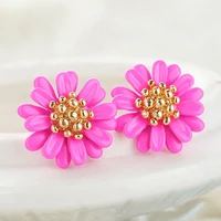 new korean fashion plant flower stud earrings for women trendy acrylic little daisy party classic earrings charm girl jewelry