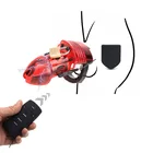 Электрический шок Мужская электропояс верности Устройство клетка кольцо для пениса бондаж с пультом дистанционного управления БДСМ секс-игрушка для мужчин