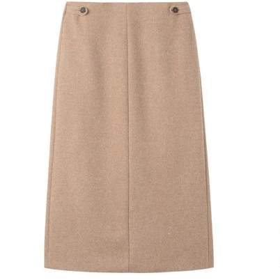 

2021 Women Skirt Skirt Autumn Temperament Commuter Mid-length Woolen Skirt