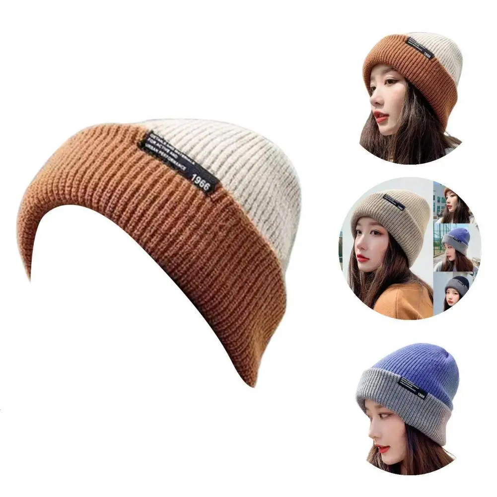 

Great Beanie Cap Keep Warm Multi-color Stretchy Daily Cuffed Winter Hat Beanies Hats Knitted Beanie
