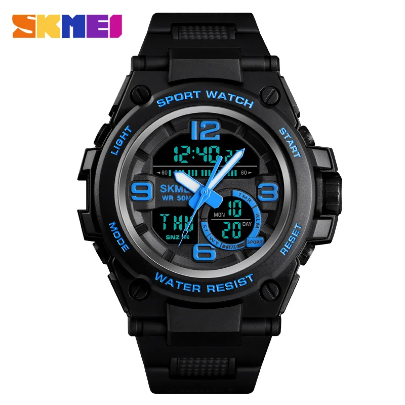 Мужские часы бренда SKMEI цифровые наручные с указкой роскошный мужской браслет