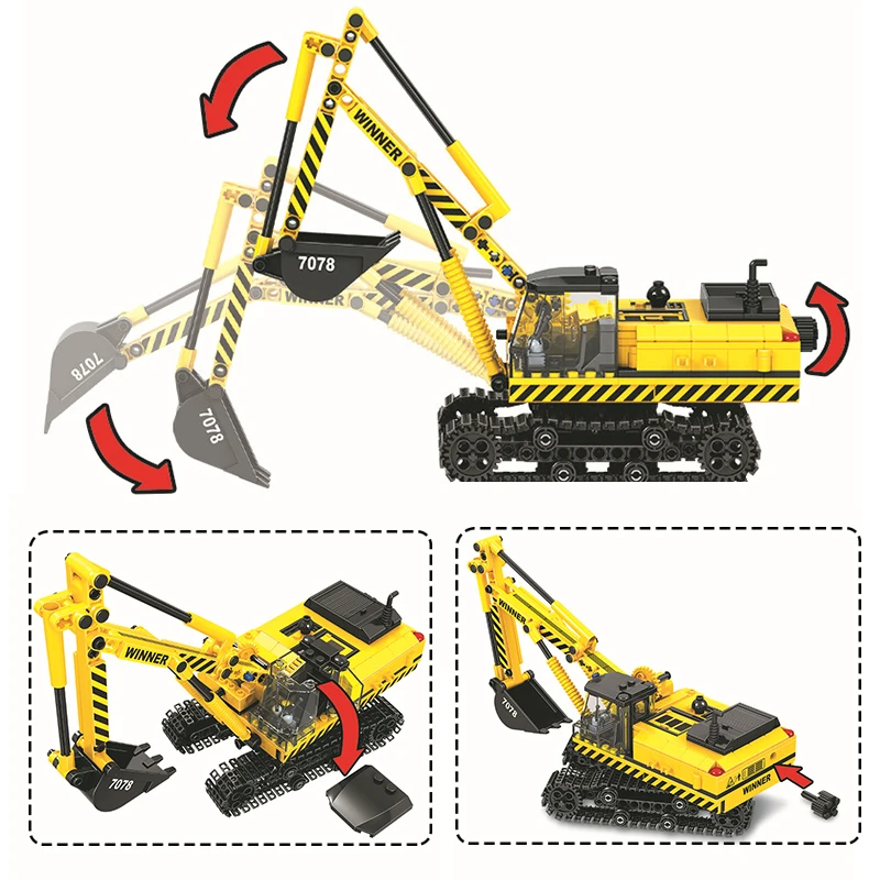 Техника инженерный подъемный кран строительные блоки Совместимость Ing Technic