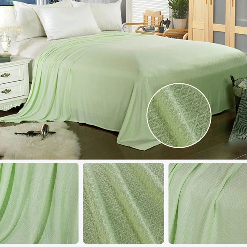 Modern Bamboo Fiber Blanket Children Solid Color Soft Throw Blankets For Bed Sofa Cover Bedspread Decor Air Conditional | Дом и сад